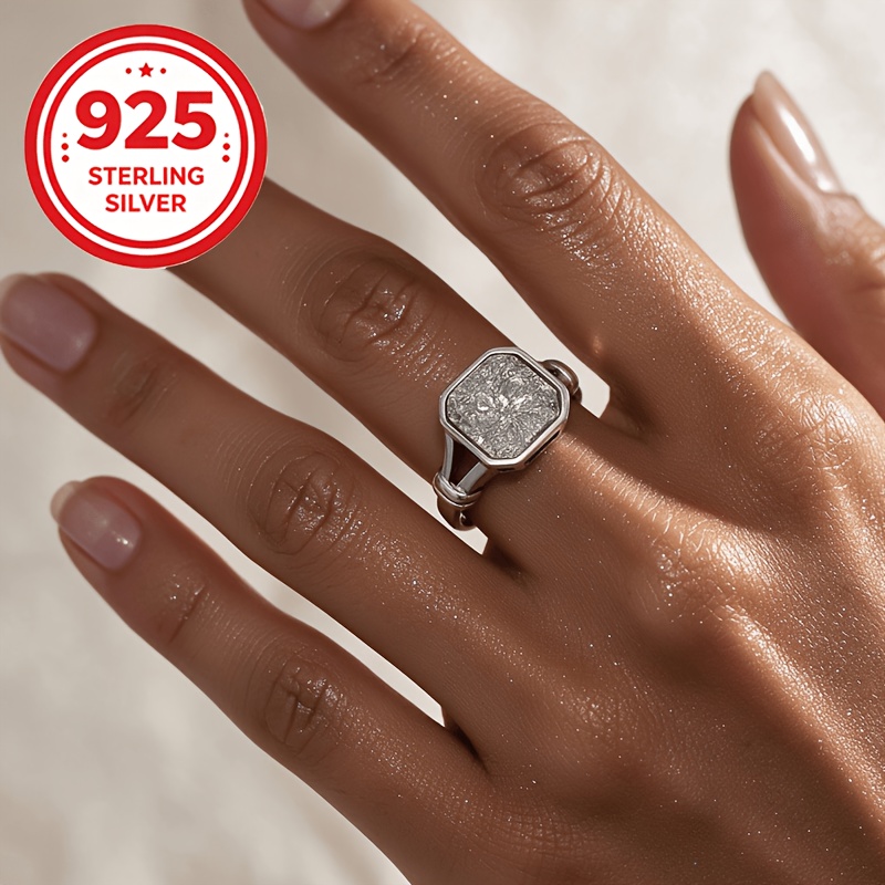 925 Silver Hypoallergenic Adjustable Open Wrap Geometric Ring